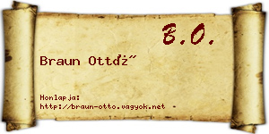 Braun Ottó névjegykártya